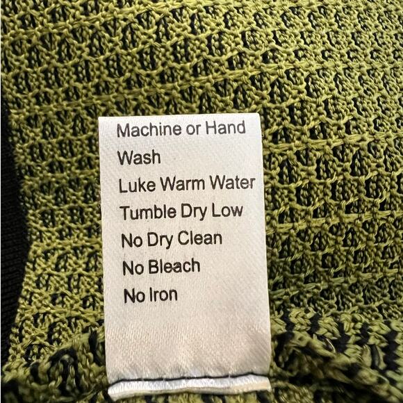 Ming Wang Knit Textured Open Sweater Jacket in Green w/ Black Trim Size XS - Picture 6 of 8
